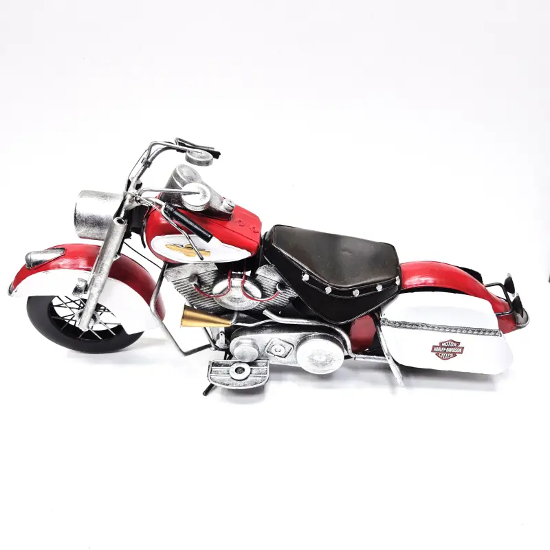 Motocicleta epoca, rosu, din metal, model 12-17